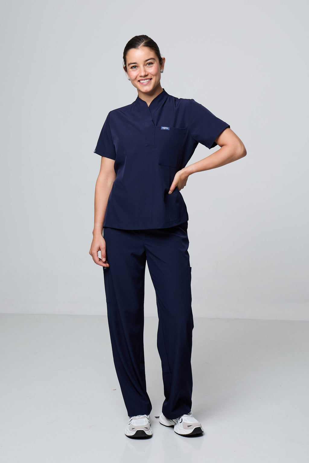 Filipina Cuello Mao Azul Marino