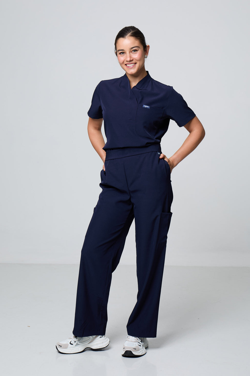 Filipina Cuello Mao Azul Marino